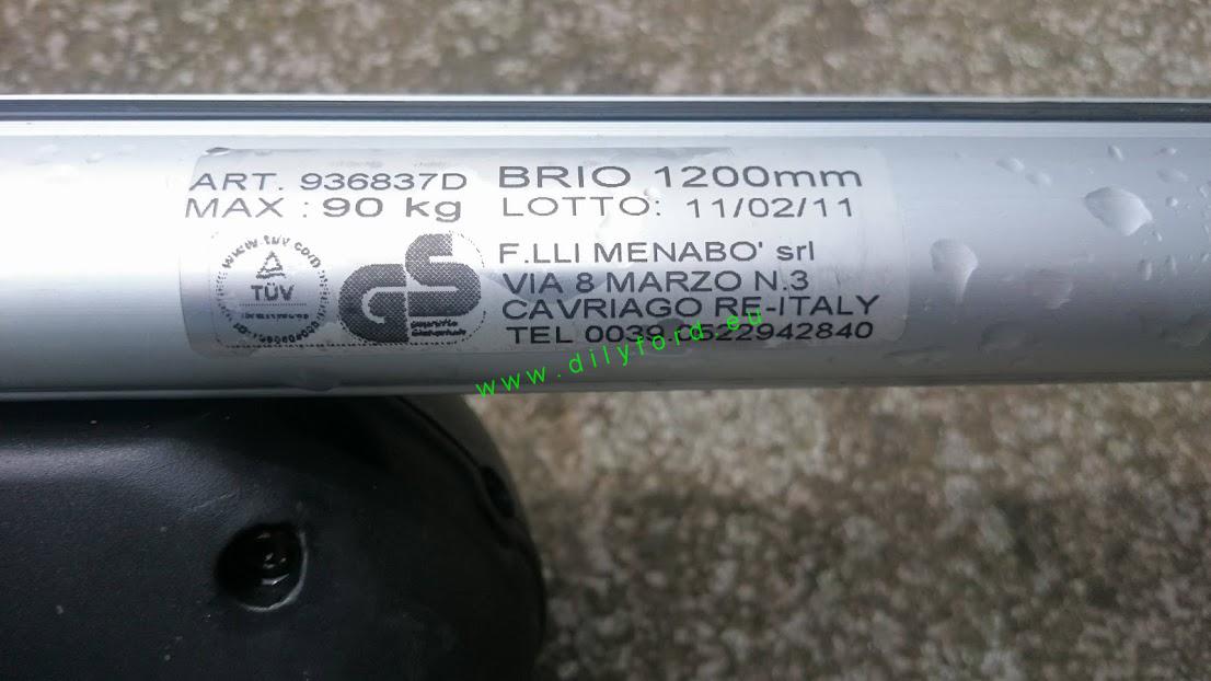 Alu střešní nosič - příčníky MENABO-BRIO zamykací 120cm