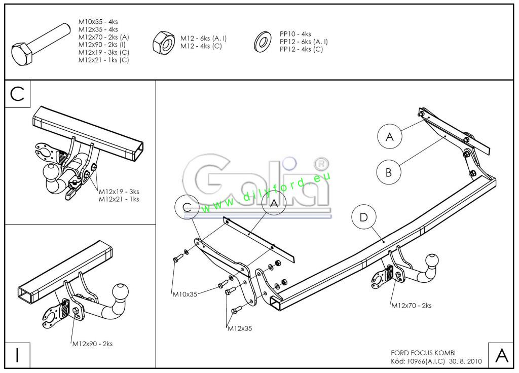 tažné zařízení Focus II kombi 2005-2011